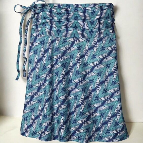 Patagonia Lithia Womens Stretch Outdoor XS Skirt Blue Feather Print Lightweight - Picture 2 of 3